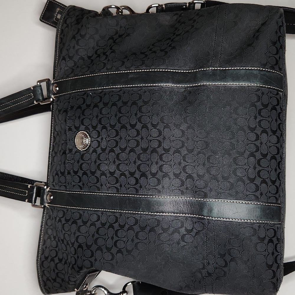 Coach Black Signature Canvas Tote Bag